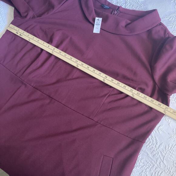 NWT Talbots Audrey Ponte Knit Burgundy Dress Stretch Plus size 24W - Picture 12 of 15